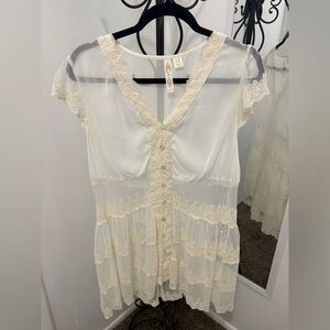 Adiva Cream Lace Blouse